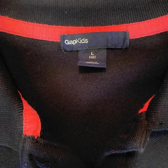 GapKids Long Sleeve Polo Navy/ Pink Collar Band Size L (10) Uniform - Picture 4 of 5
